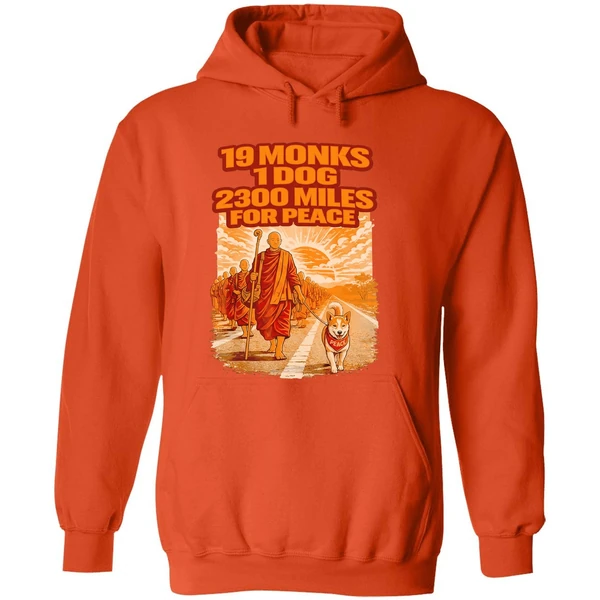 Walk For Peace Buddhist Monks Inspirational Journey Hoodie - Image 6