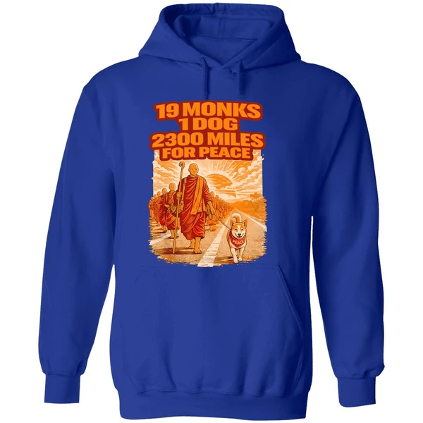 Walk For Peace Buddhist Monks Inspirational Journey Hoodie - Image 7