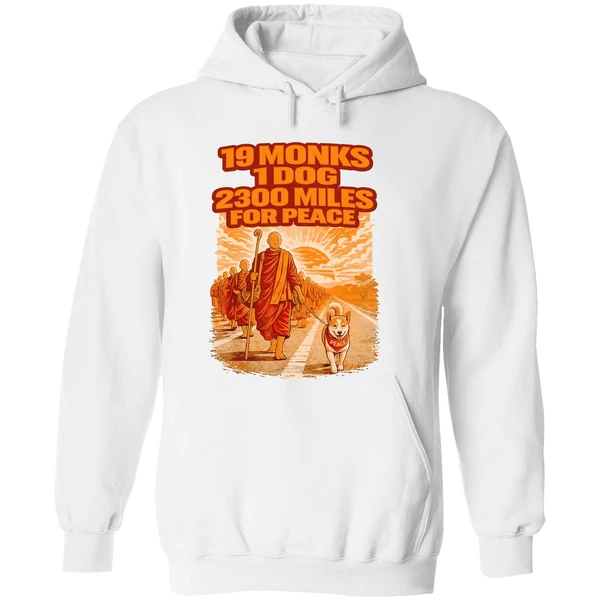 Walk For Peace Buddhist Monks Inspirational Journey Hoodie - Image 8