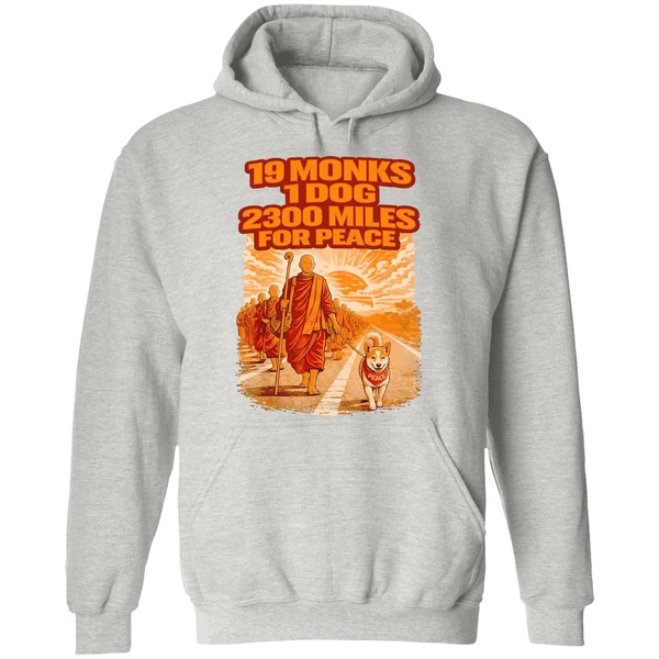 Walk For Peace Buddhist Monks Inspirational Journey Hoodie - Image 9