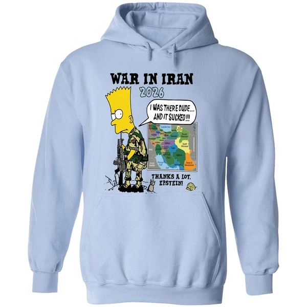 War In Iran Thanks A Lot Epstein The Simpsons Hoodie - Image 4