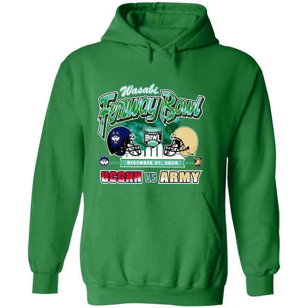 Wasabi Fenway Bowl Uconn Huskies Vs Army Black Knights Football Hoodie - Image 2