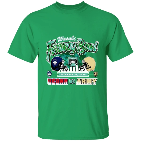 Wasabi Fenway Bowl Uconn Huskies Vs Army Black Knights Football Shirt - Image 2