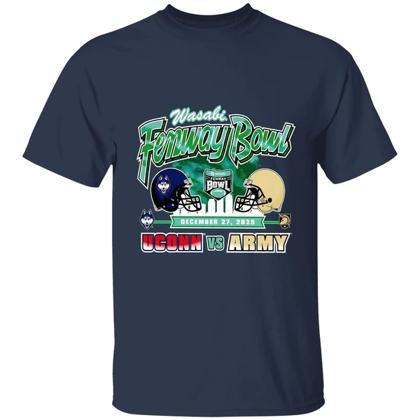 Wasabi Fenway Bowl Uconn Huskies Vs Army Black Knights Football Shirt - Image 5