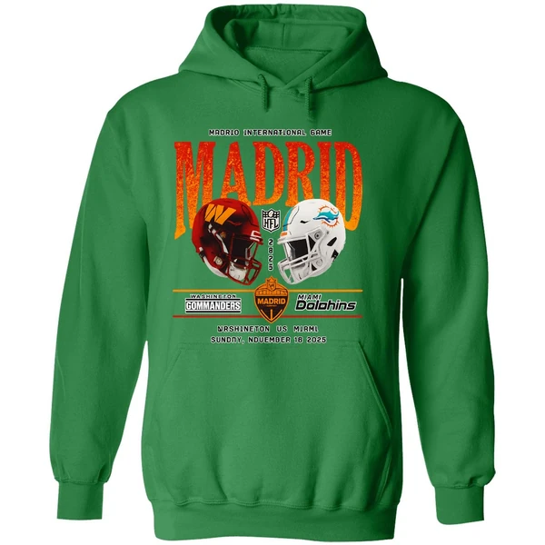 Washington Commanders Vs Miami Dolphins Madrid International Games Hoodie - Image 2