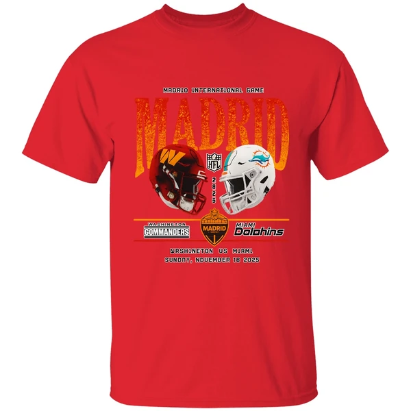 Washington Commanders Vs Miami Dolphins Madrid International Games Shirt - Image 4