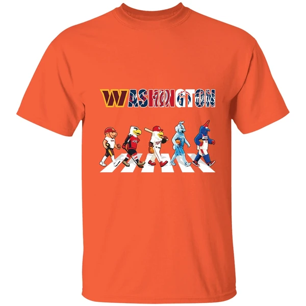 washington mascot chibi walking abbey road 2025 shirt orange
