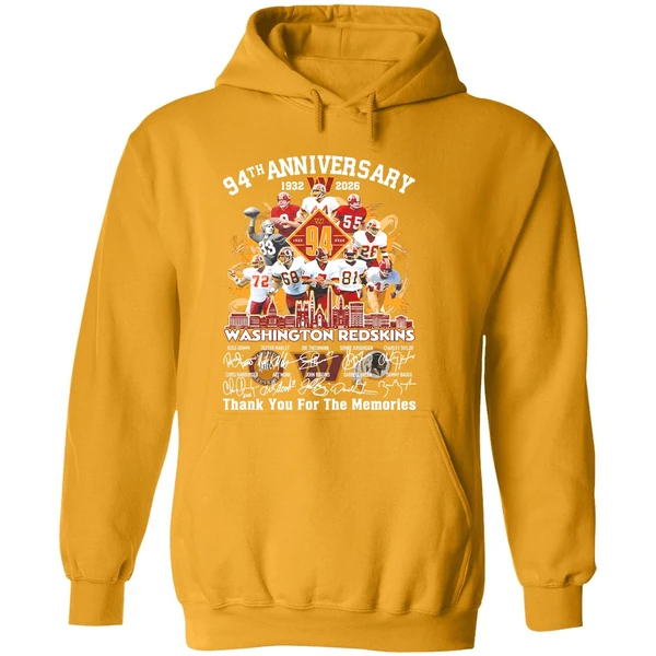Washington Redskins 1932 2025 94th Anniversary Thank You For The Memories Hoodie