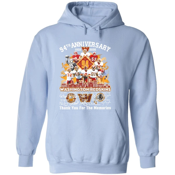 Washington Redskins 1932 2025 94th Anniversary Thank You For The Memories Hoodie - Image 4