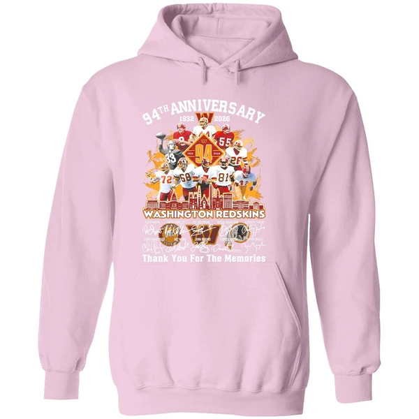 Washington Redskins 1932 2025 94th Anniversary Thank You For The Memories Hoodie - Image 5