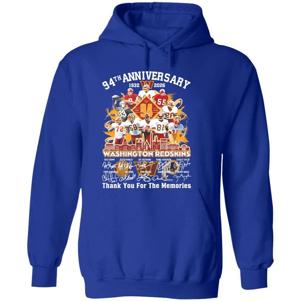 Washington Redskins 1932 2025 94th Anniversary Thank You For The Memories Hoodie - Image 7