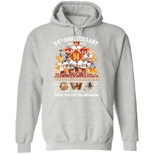 Washington Redskins 1932 2025 94th Anniversary Thank You For The Memories Hoodie - Image 9