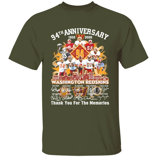 Washington Redskins 1932 2025 94th Anniversary Thank You For The Memories Shirt - Image 4
