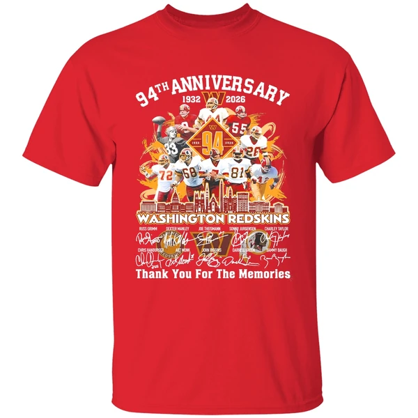 Washington Redskins 1932 2025 94th Anniversary Thank You For The Memories Shirt - Image 7