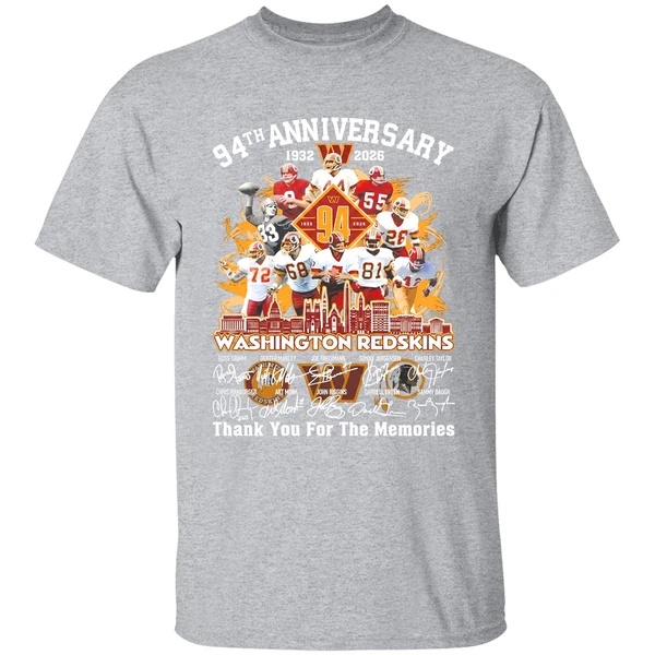 Washington Redskins 1932 2025 94th Anniversary Thank You For The Memories Shirt - Image 9