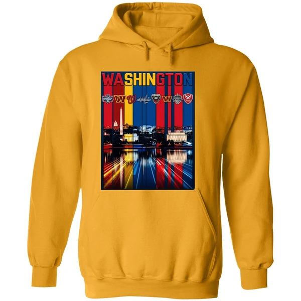 Washington Sports Team Logo City Skyline Hoodie