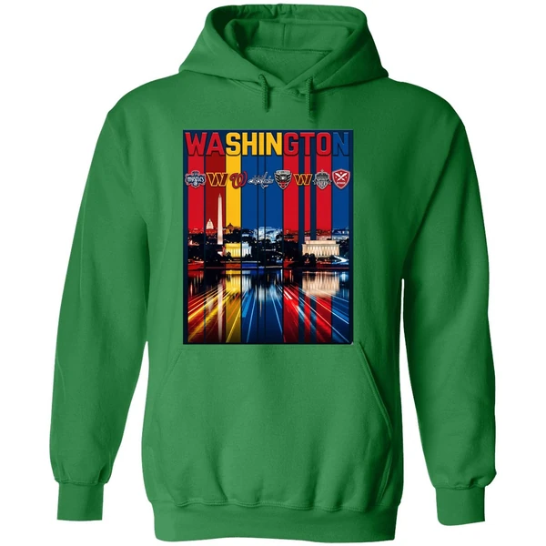 Washington Sports Team Logo City Skyline Hoodie - Image 2