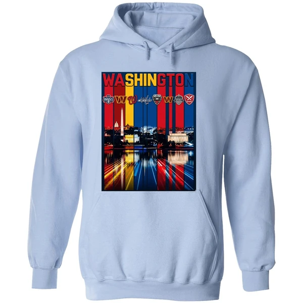 Washington Sports Team Logo City Skyline Hoodie - Image 4