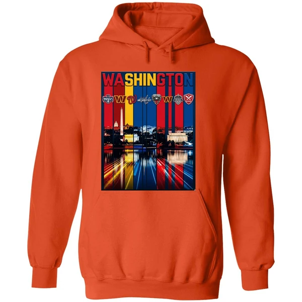 Washington Sports Team Logo City Skyline Hoodie - Image 6