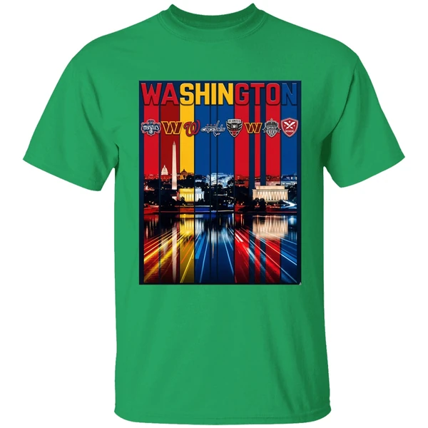 Washington Sports Team Logo City Skyline Shirt - Image 2