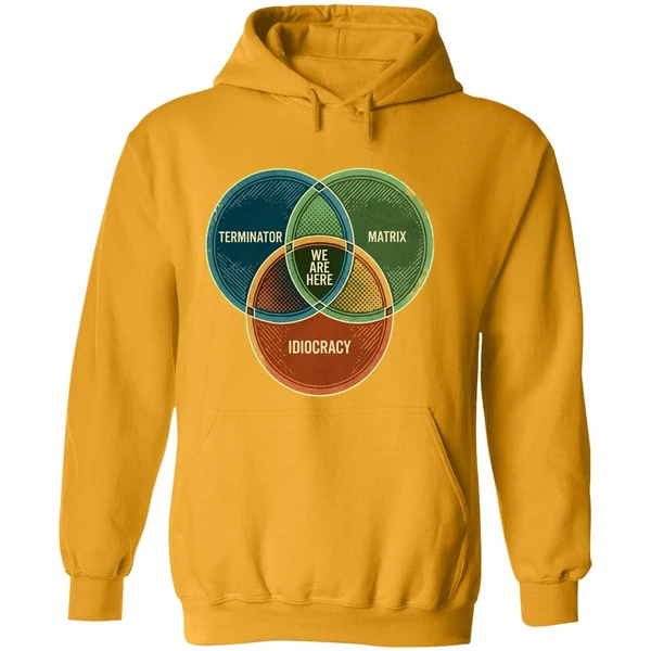 We Are Here Venn Diagram Terminator Matrix Idiocracy Hoodie