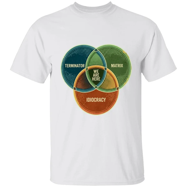 We Are Here Venn Diagram Terminator Matrix Idiocracy Shirt