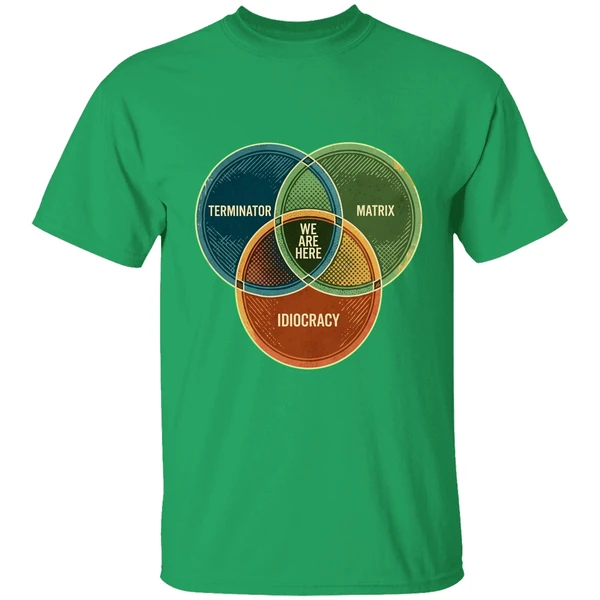 We Are Here Venn Diagram Terminator Matrix Idiocracy Shirt - Image 8