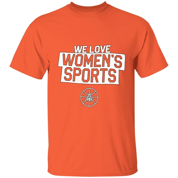 we love womens sports university of arizona wildcats logo shirt orange