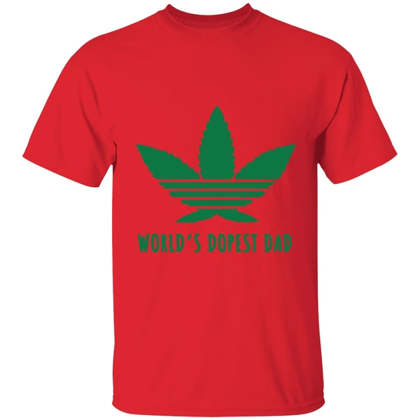 weed worlds dopest dad shirt red