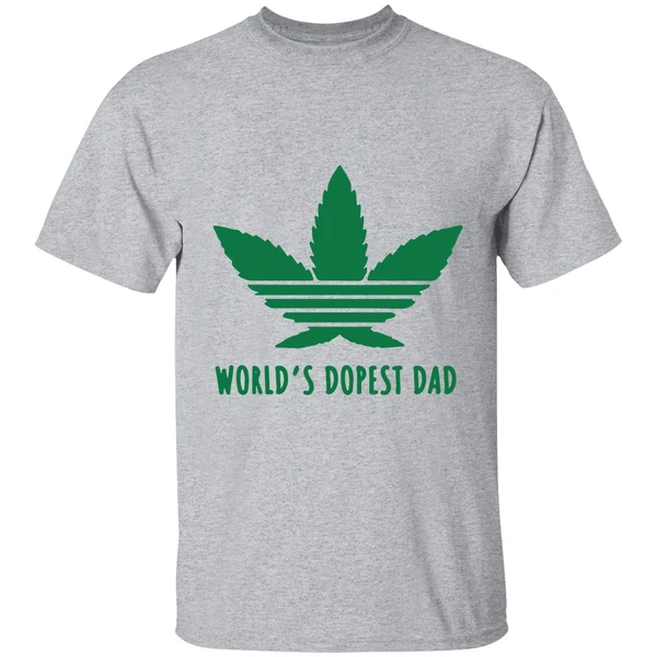 weed worlds dopest dad shirt sportgrey