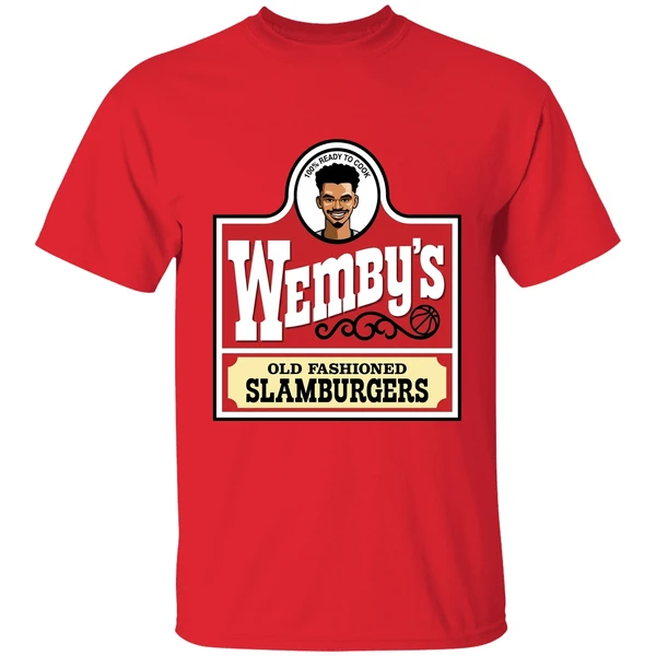 Wembanyama San Antonio Wendys Parody Wembys Slamburgers Shirt - Image 7