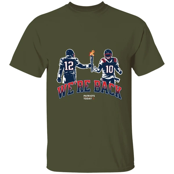 were back patriots today new england patriots nfl shirt militarygreen