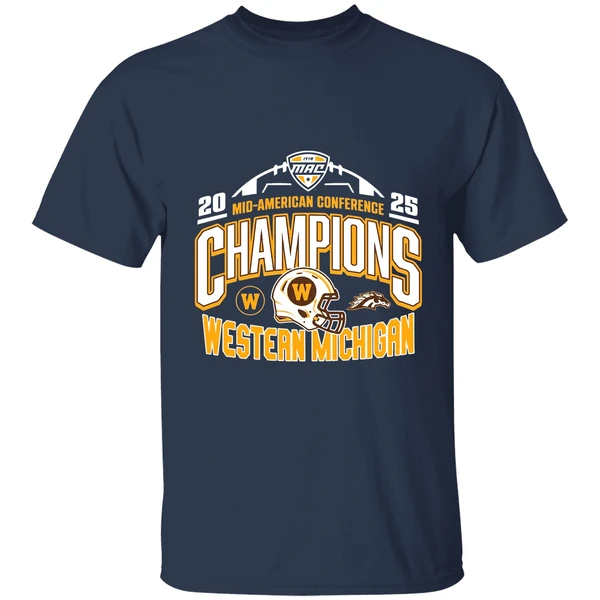 western michigan broncos 2025 mid american conference football champions shirt navy