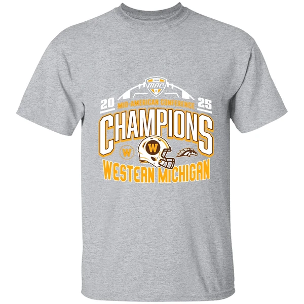 Western Michigan Broncos 2025 Mid American Conference Football Champions Shirt - Image 9