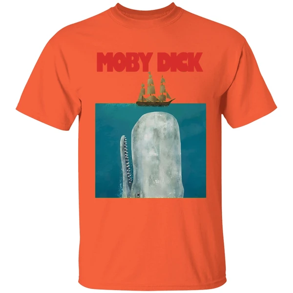 whale moby dick shirt orange