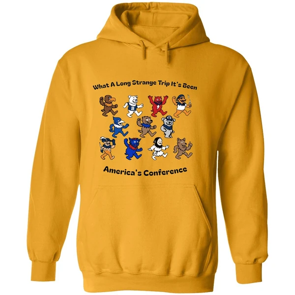What A Long Strange Trip Its Been Americas Conference Big East Grateful Dead Style Concert Hoodie
