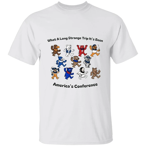 What A Long Strange Trip Its Been Americas Conference Big East Grateful Dead Style Concert Shirt