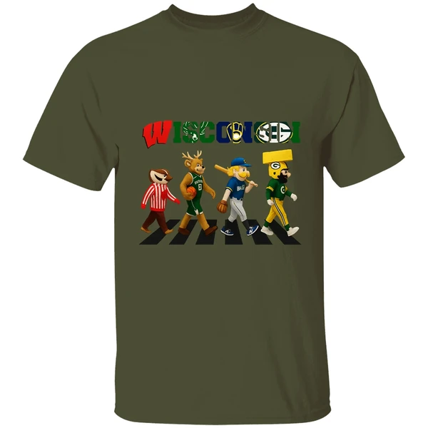 Wisconsin Abbey Road Sports Team Logo Mascot Shirt - Image 3
