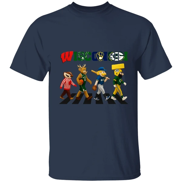 Wisconsin Abbey Road Sports Team Logo Mascot Shirt - Image 4