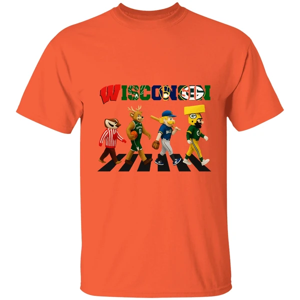 Wisconsin Abbey Road Sports Team Logo Mascot Shirt - Image 5