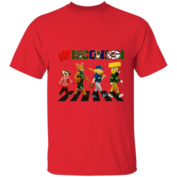 Wisconsin Abbey Road Sports Team Logo Mascot Shirt - Image 6