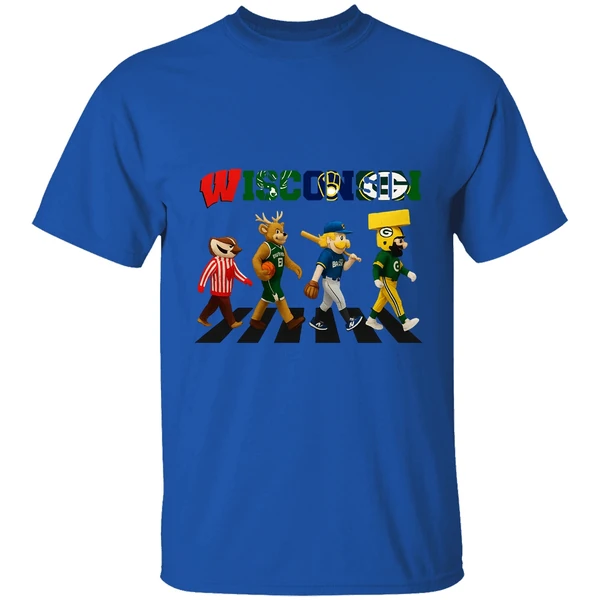 Wisconsin Abbey Road Sports Team Logo Mascot Shirt - Image 7