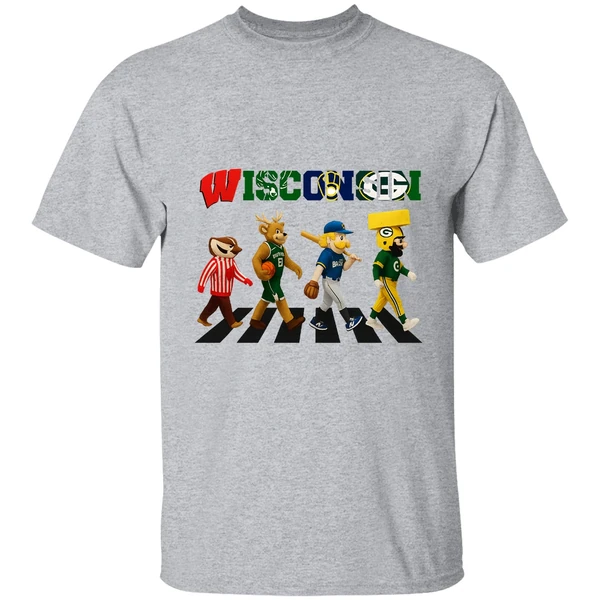 Wisconsin Abbey Road Sports Team Logo Mascot Shirt