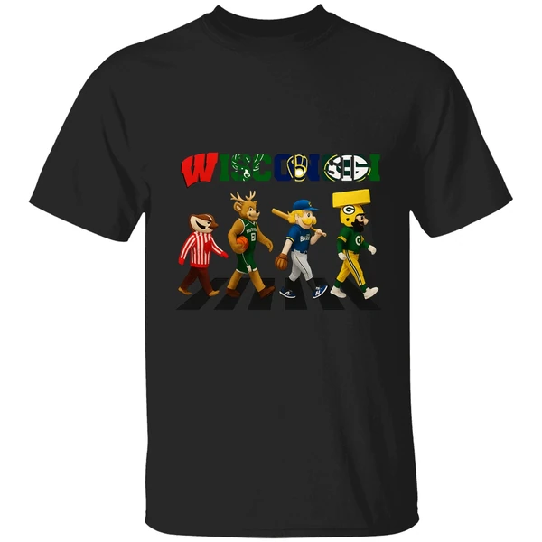 Wisconsin Abbey Road Sports Team Logo Mascot Shirt - Image 8