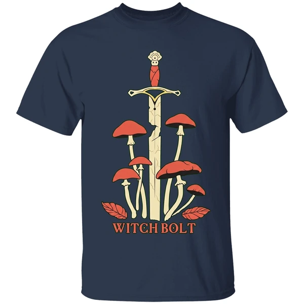 witch bolt shroom sword shirt navy