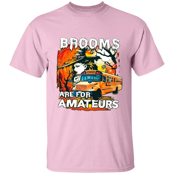 Witch School Bus Brooms Are For Amateurs Halloween Shirt - Image 2