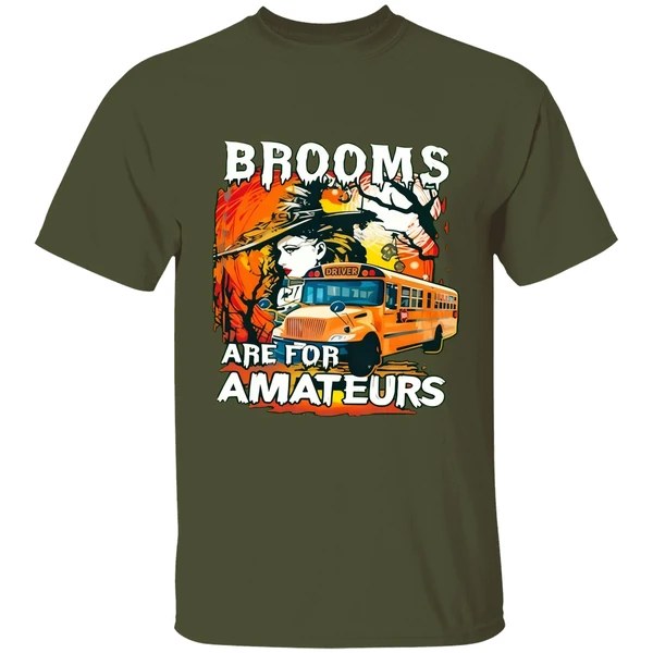 Witch School Bus Brooms Are For Amateurs Halloween Shirt - Image 3