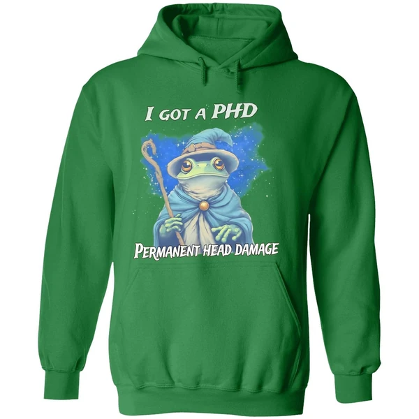 Wizard I Got A Phd Permanent Head Damage Hoodie - Image 2
