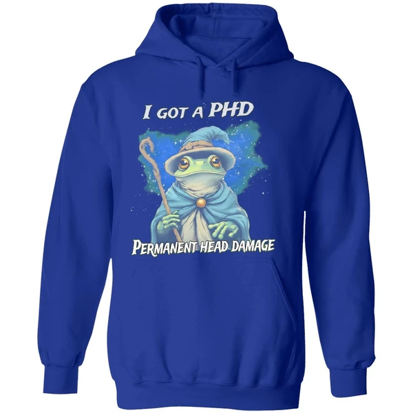 Wizard I Got A Phd Permanent Head Damage Hoodie - Image 7