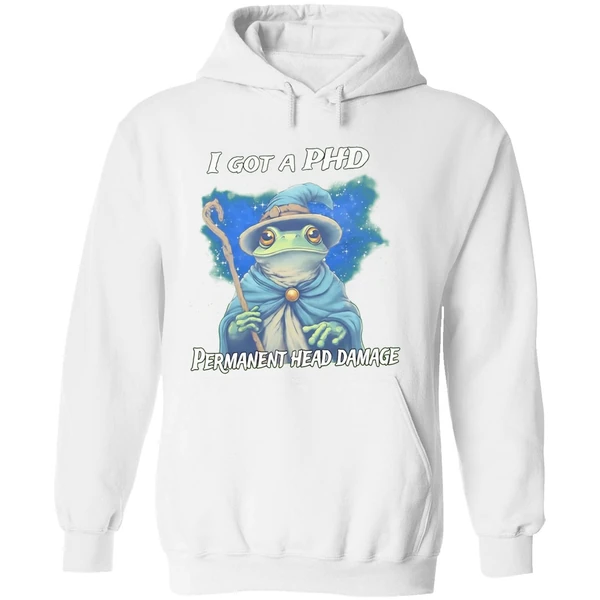 Wizard I Got A Phd Permanent Head Damage Hoodie - Image 8